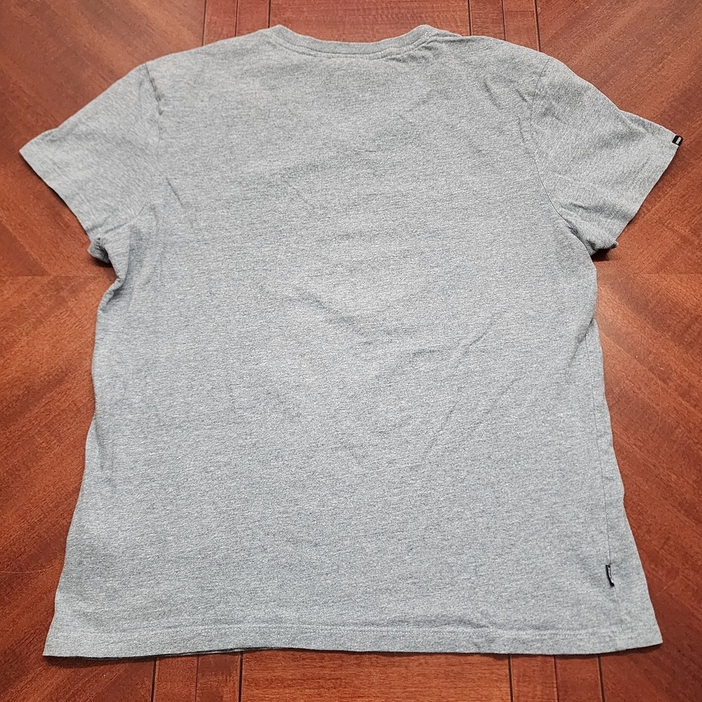 Superdry Shirt Mens Large L Blue V-Neck Organic Cotton Embroidered Script Logo - Picture 7 of 10